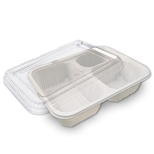 PP plastic box with 3 compartments WHITE - CTN500